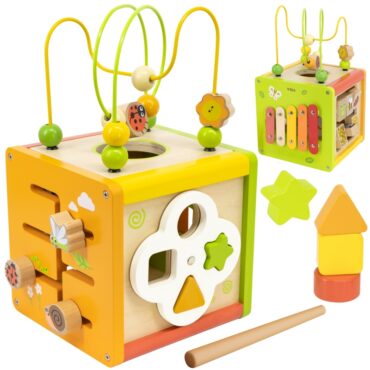 Моето първо образователно кубче 5 в 1 – дървена играчка от Viga Toys