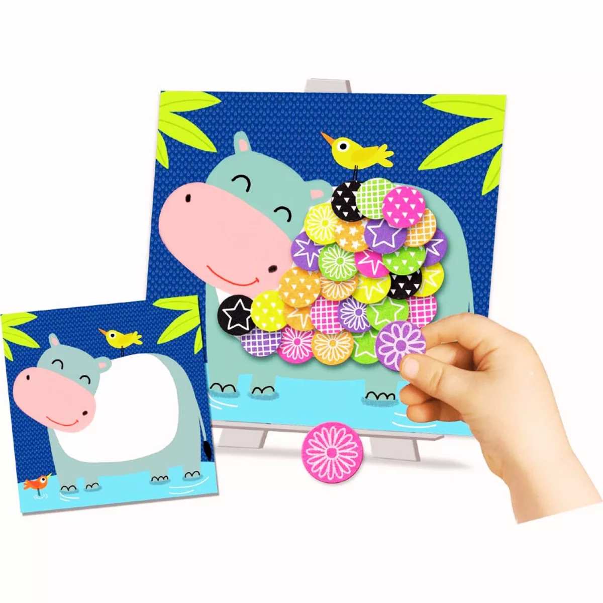 Творчески комплект със стикери от филц савана хипопотам цветна картина CreaLign за деца