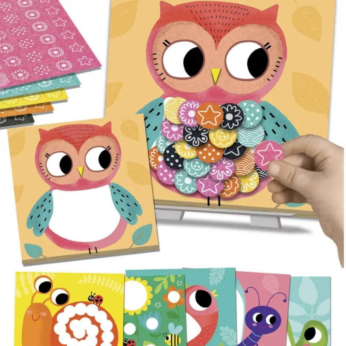 Творчески комплект със стикери от филц Животни от гората CreaLign картина бухал