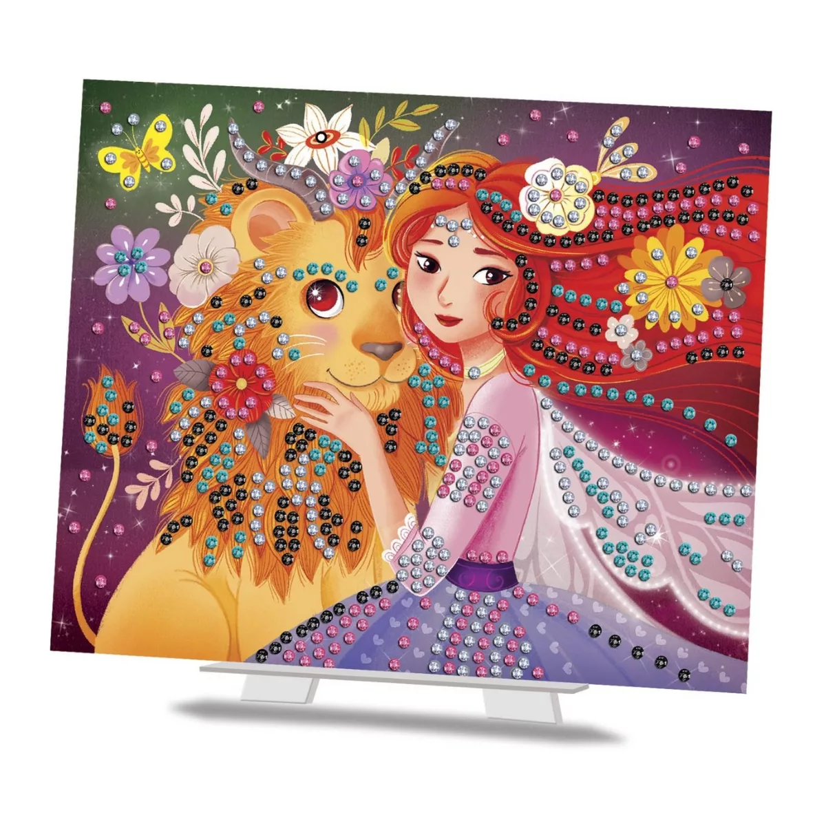 Картина фея и лъв от творчески комплект Диамантена фантазия CreaLign