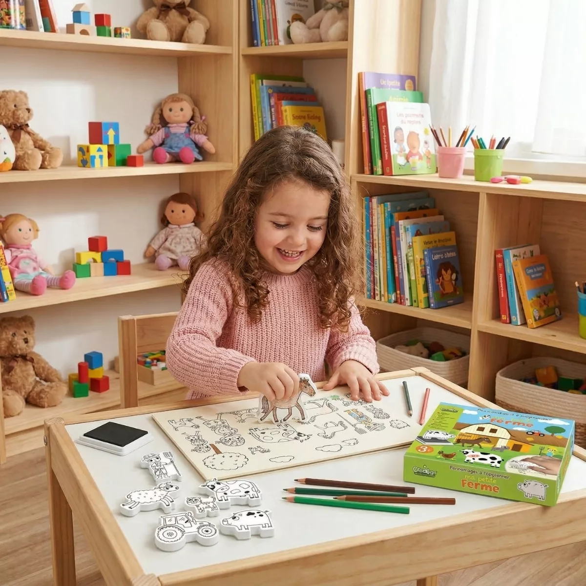 Творчески комплект с печати Веселата ферма CreaLign творческа игра с печати за деца