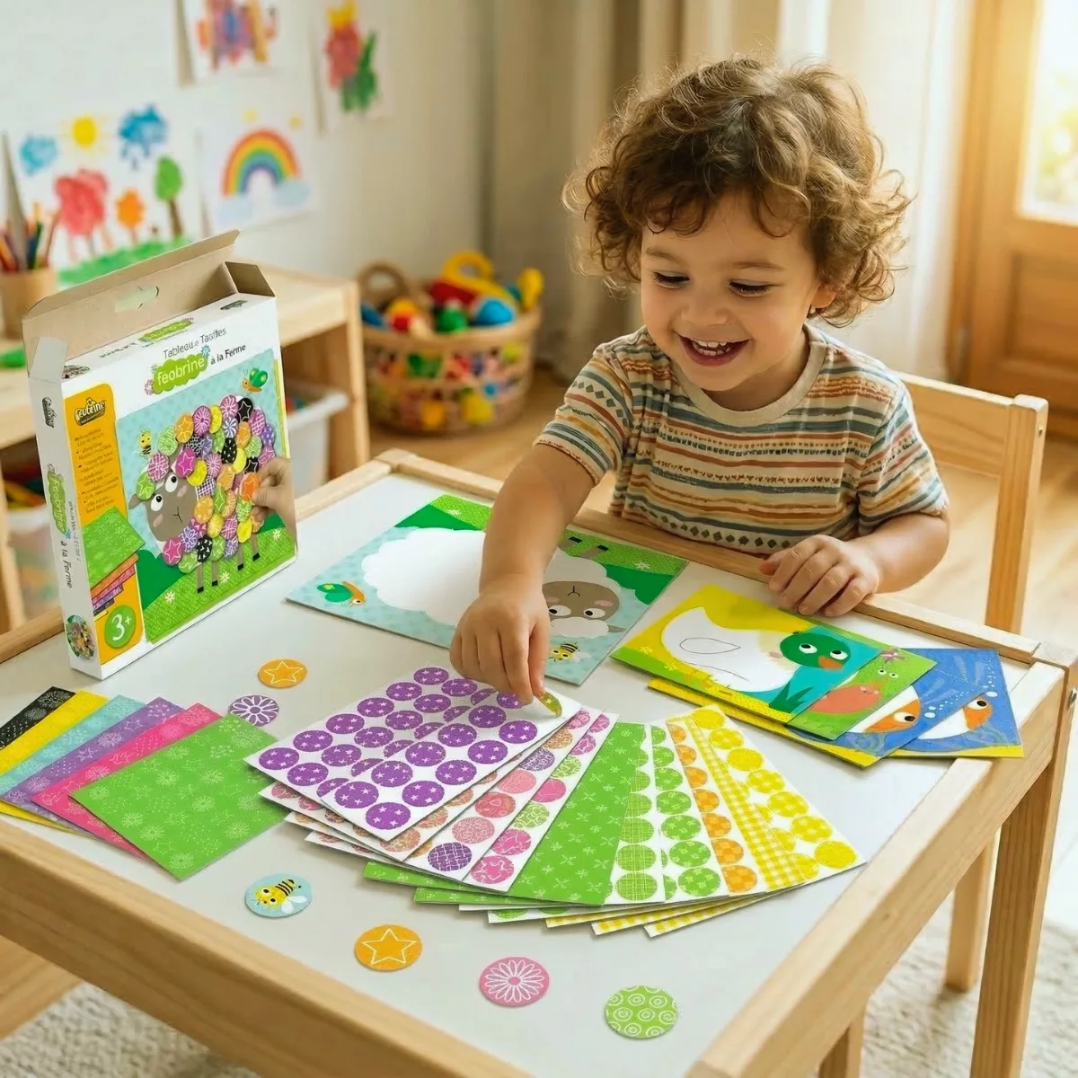 Творчески комплект със стикери от филц Весел ден във фермата CreaLign творческа игра за деца 3+