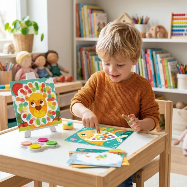 Творчески комплект за рисуване с пръстчета животни Crea Lign цветни бои за деца 3+