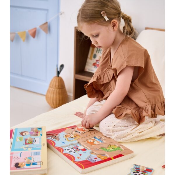 Дървен музикален пъзел за деца – развива слуха и координацията, Viga Toys