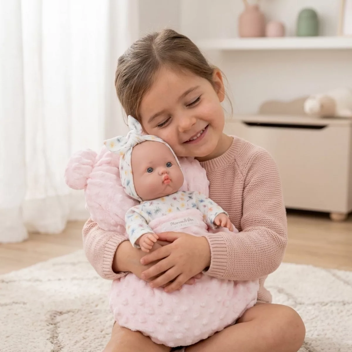 Бебе кукла Бети с розово одеяло и лента винил 26 см гушкане