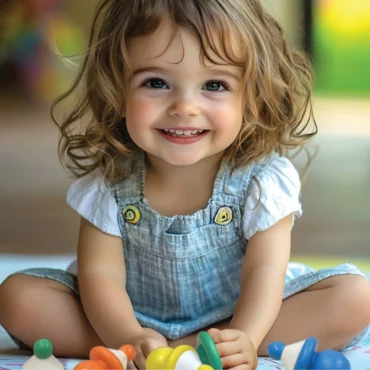 Усмихнато дете играе с пастели – творчески игри за малки художници