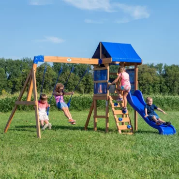 Детска площадка Aurora Backyard 6 в 1 с люлки, пързалка и катерене