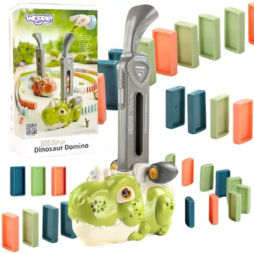 Комплект Домино Дино с динозавър и цветни домино парчета от Jolly Toy