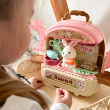 Jolly Toy комплект за грижа за домашни любимци - образователна играчка с тема зайче за ролева игра