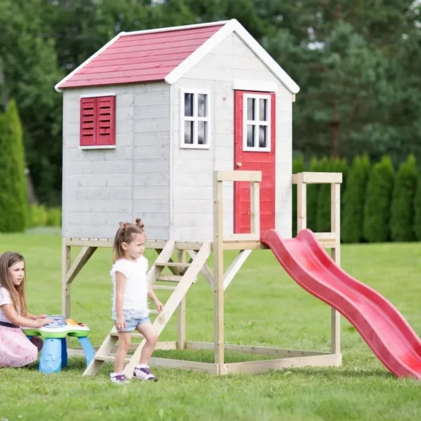Къща за игра с кухня и пързалка Wendi за двор