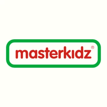 Лого на Masterkidz в зелено-червени цветове - производител на качествени образователни играчки от Bellamiestore