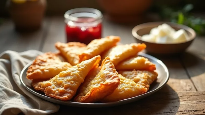 Златисти домашни райдуши пържени в чиния готови за сервиране