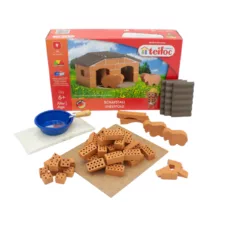 Teifoc конструктор овчарник с керамични тухлички овчици 50 части деца 6+