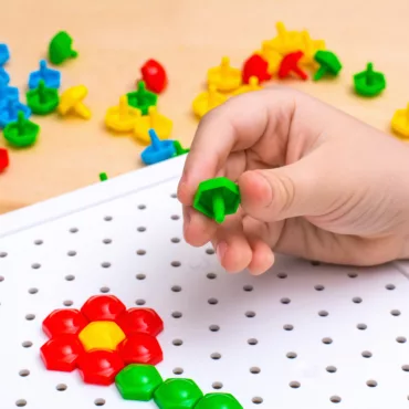 3D пъзел мозайка с цветни пластмасови елементи, образователна играчка за деца над 3 години