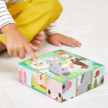 Детски кубчета с животни и плодове, цветни, за учене и игра, 1+ години