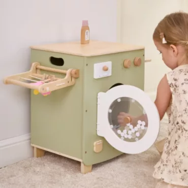 Детска пералня дървена с аксесоари