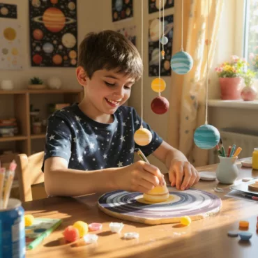 Играчка за откриватели, научен комплект със слънчева система, дървен материал, подходящ за момчета 6+