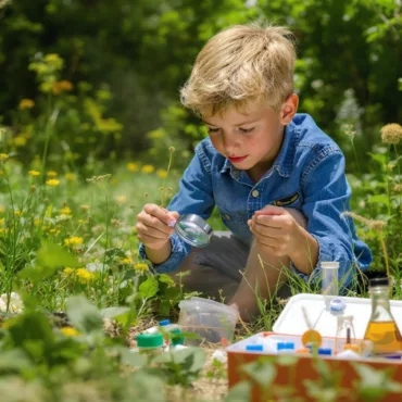Детски изследователски комплект с лупа и бурканче, играчка за момчета за научни експерименти навън