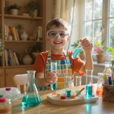Научен комплект с епруветки и колби, експерименти за малки учени, пластмасови материали, за момчета