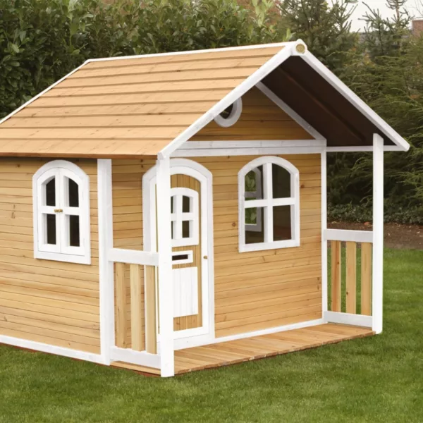 Къщичка за игра Milan AXI с веранда, изглед отстрани.