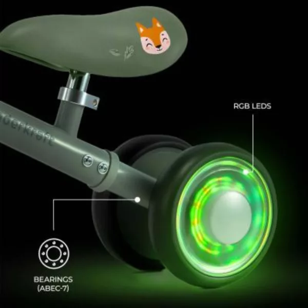 RGB LED светлини ABEC-7 лагери зелено колело за бутане Kinderkraft високотехнологично качество