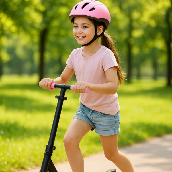 Детска тротинетка Freely розова с каска за момичета над 5 години безопасно каране
