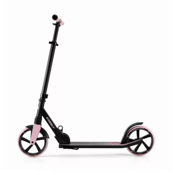 Тротинетка Freely розова големи колела 200мм стабилна платформа за момичета