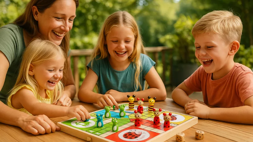 Настолни игри за деца семейни с Не се сърди човече с дървени фигурки