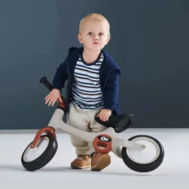 Колело за бутане за малки деца, бяла рамка, две колела, подходящо за бебета над 1 година