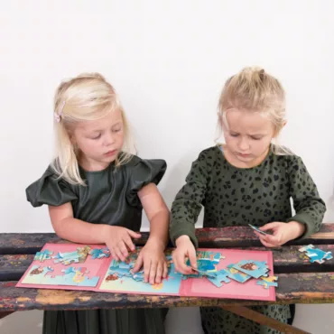 Пъзел с принцеси и замъци, занимателна игра за момичета, цветен