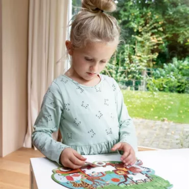 Пъзел със забавни животни, занимателна игра за момичета, дървен