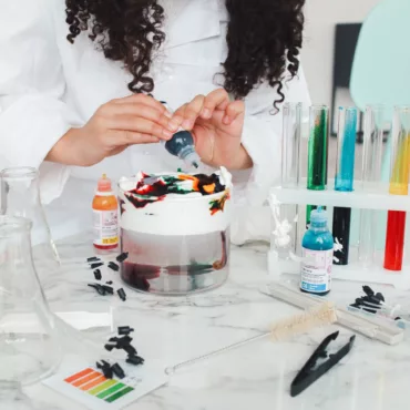 STEM комплект за деца, експерименти с цветове, лабораторни съдове, забавни научни дейности, над 6 години