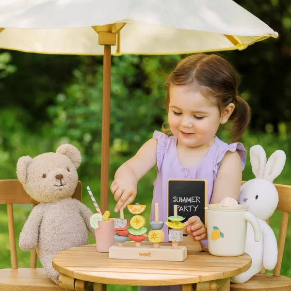 Дървен комплект за игра – Лимонада с плодове и чаши за деца над 3 години