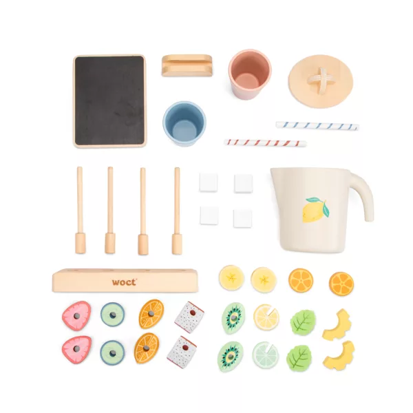 Дървен комплект за игра – Лимонада с пълен набор аксесоари и плодчета