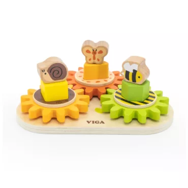 Дървен Монтесори сортер VIGA Toys с насекоми и цветни форми