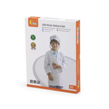 Кутия с детска лекарска униформа и шапка VIGA Toys