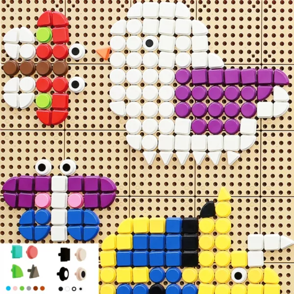 Геометрични елементи за STEM табло Masterkidz за създаване на животни и фигури