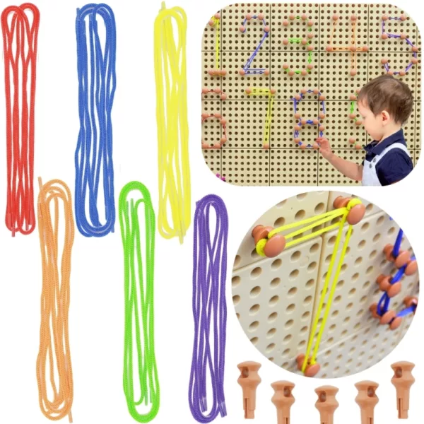 Комплект цветни шнурове и пинове за STEM дъска Masterkidz