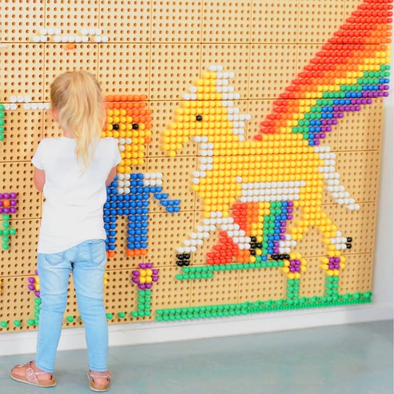 Комплект цветни пинове за STEM табло Masterkidz, многоцветни пластмасови, за стенно табло, 3+ години