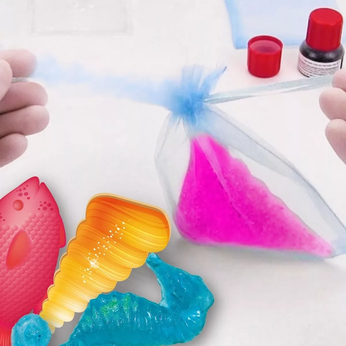 Научен комплект сапунчета Science4you, смесване и оцветяване, сапунена основа, розово и синьо, 8+