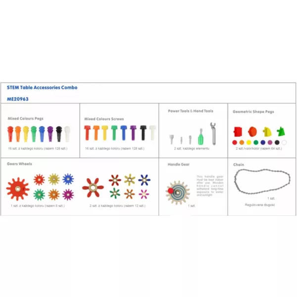 STEM комплект аксесоари Masterkidz 352 части цветни винтове и колела
