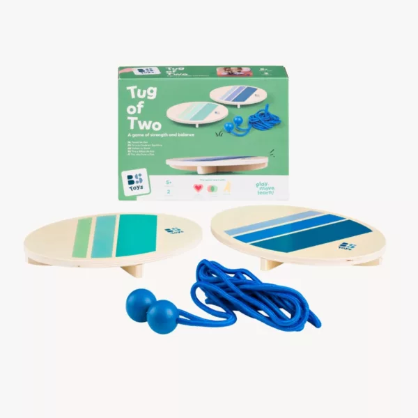 Комплект дървени дъски и въже за игра на баланс за двама – BS Toys