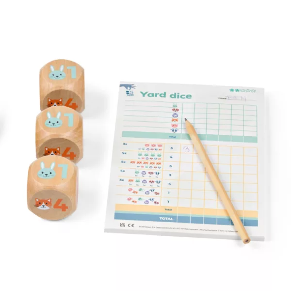 Дървена настолна игра с животни и зарове Yatzy Junior комплект 6+