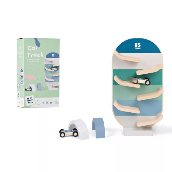 Дървена писта за колички BS Toys комплект с две коли