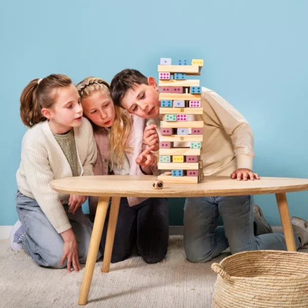 Гигантска дървена дженга с числа BS Toys образователна дървена игра 5+