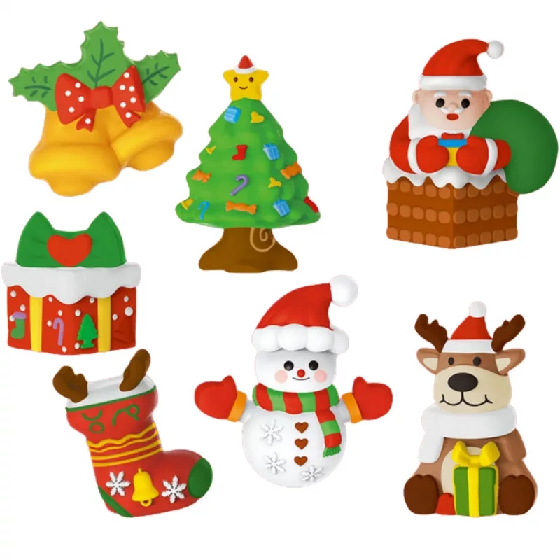 Материали от коледен творчески комплект за рисуване на гипсови фигурки Jolly