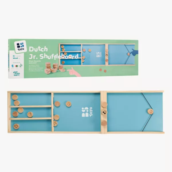 Кутия и дървен мини шафълборд с дискове – BS Toys