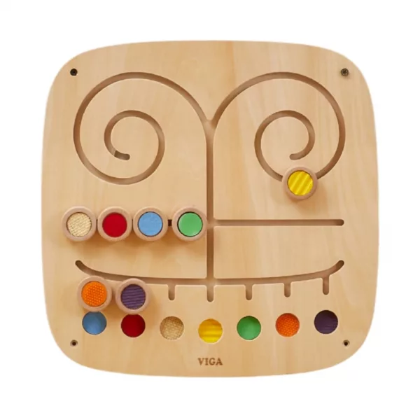 Дървено сензорно табло лабиринт с текстури и цветове VIGA Toys – продуктова снимка