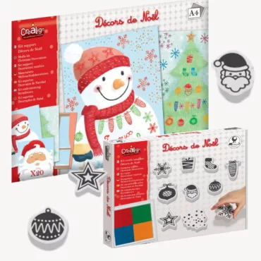 Коледни печати и листи за деца творчески комплект със снежен човек и украси