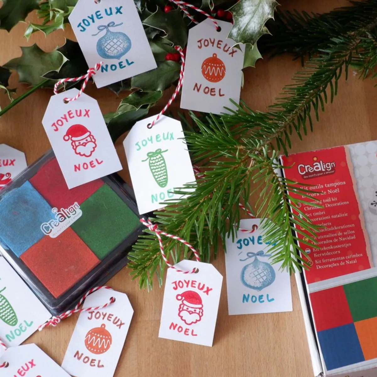 Коледни печати и листи за деца творчески комплект за изработка на етикети